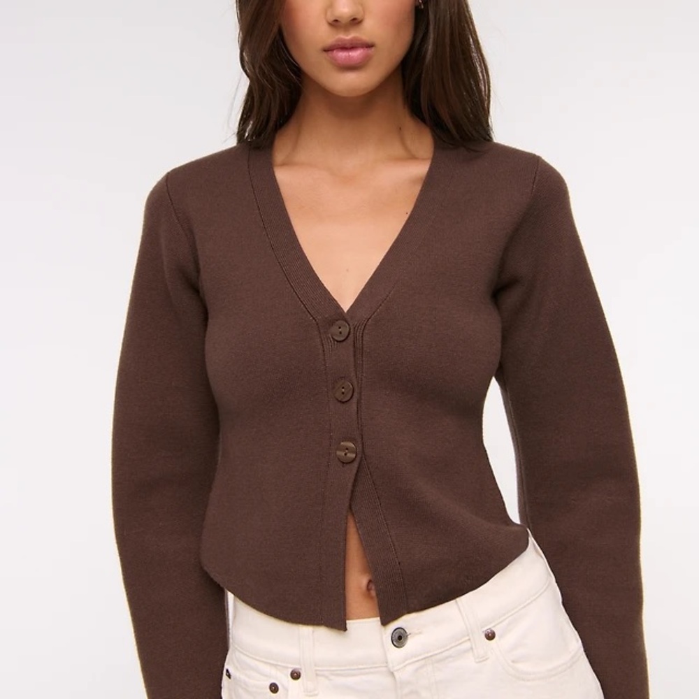NWT Abercrombie LuxeLoft Rounded Sleeve Cardigan – Brown